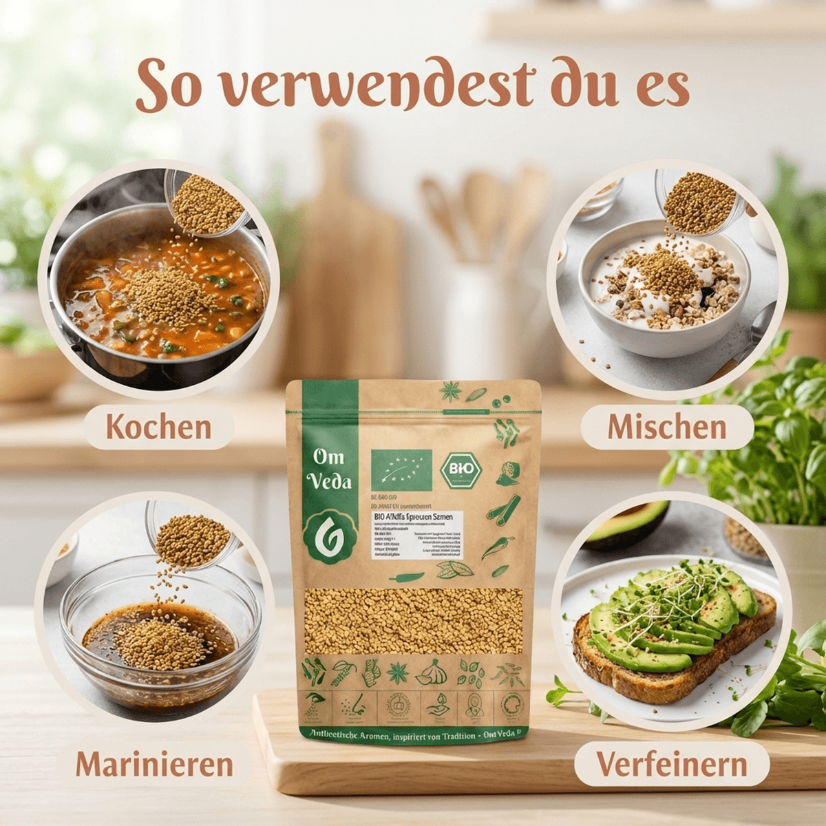 BIO Alfalfa Sprossensamen 15 Alfalfa Sprossensamen