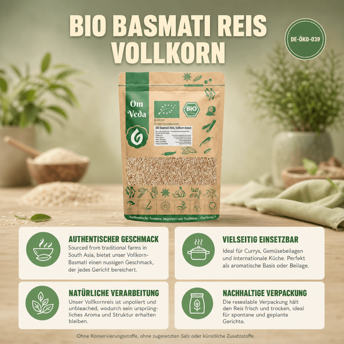 BIO Basmati Vollkornreis 13 Basmati Reis