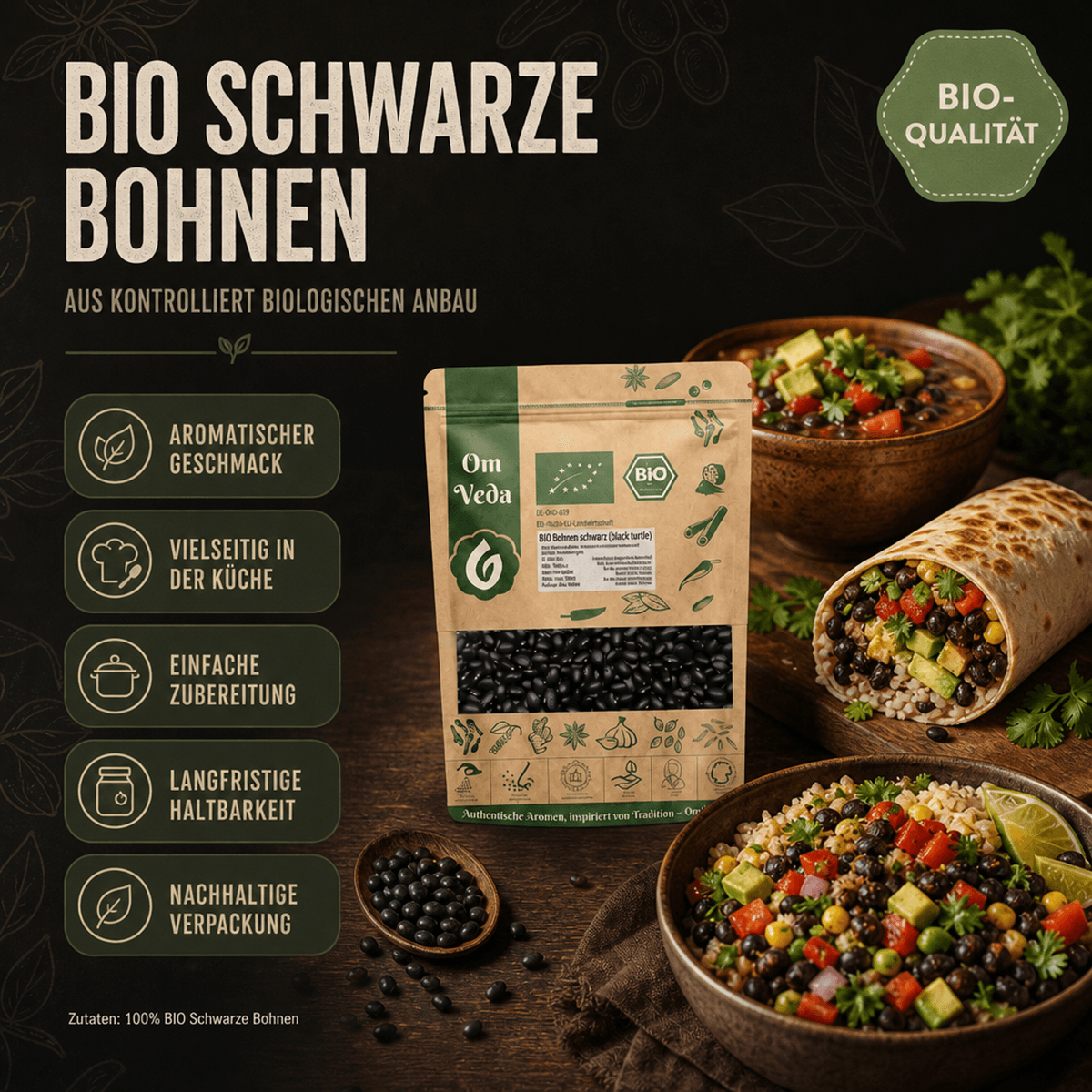 BIO Schwarze Bohnen 5 Schwarze Bohnen