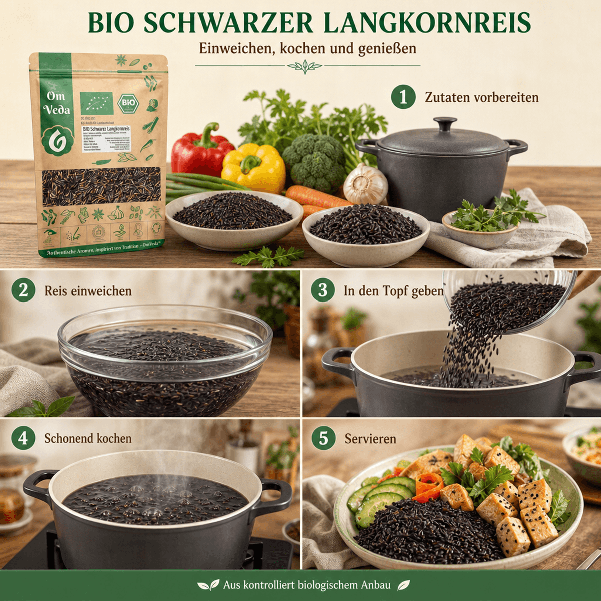 BIO Schwarzer Reis 12 Schwarzer Langkornreis