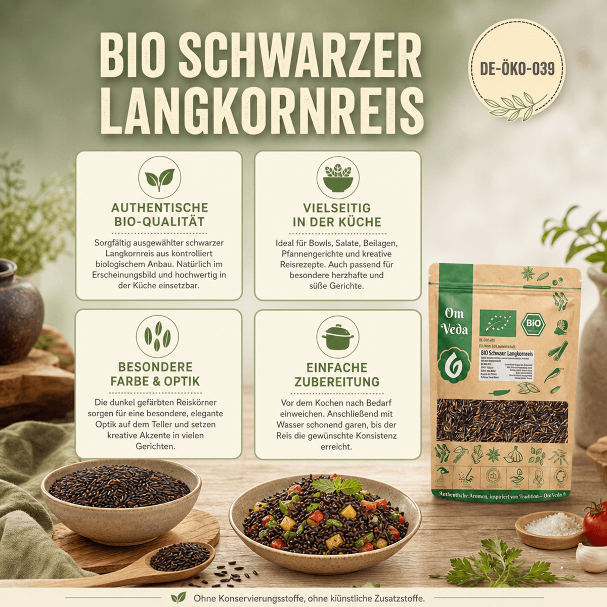 BIO Schwarzer Reis 14 Schwarzer Langkornreis
