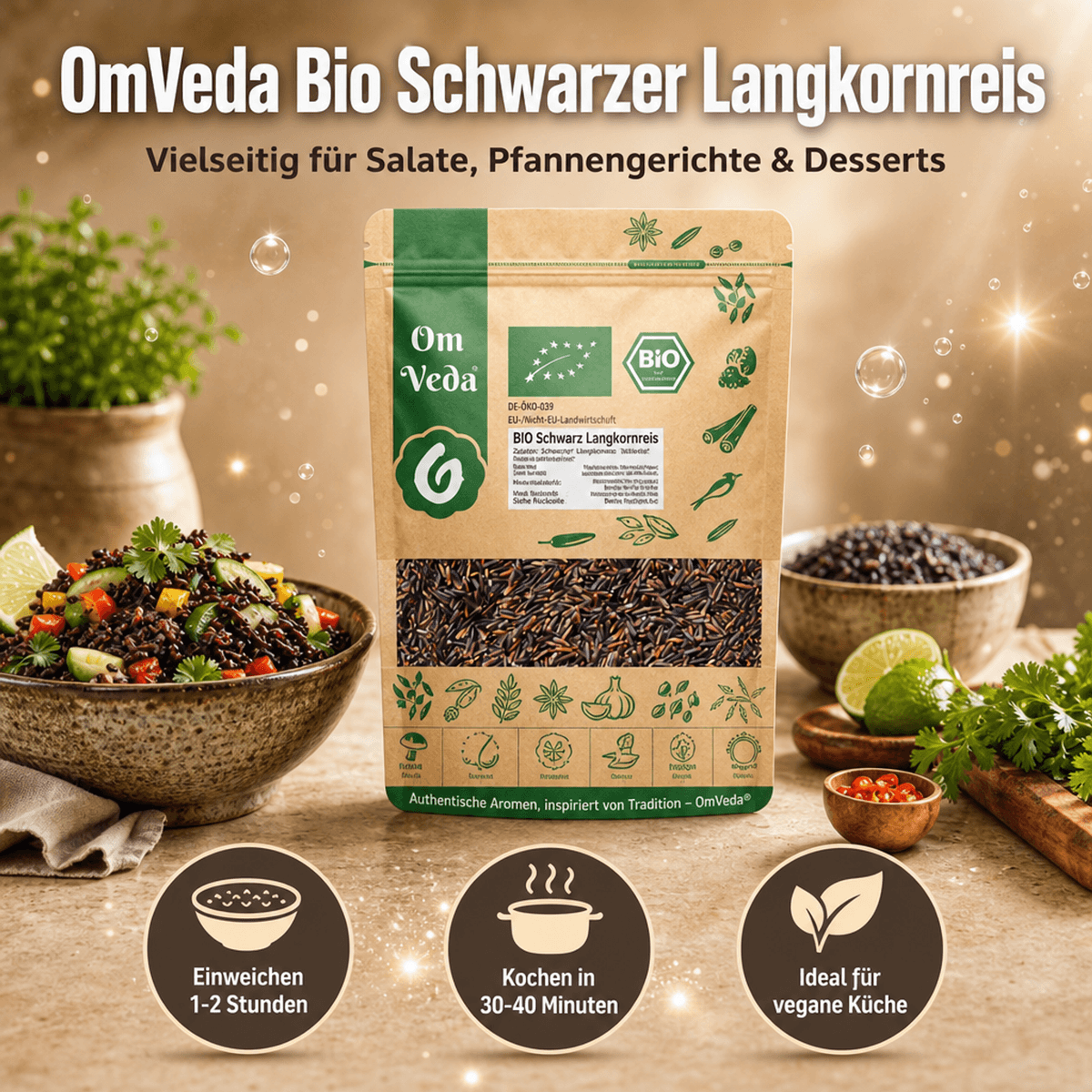 BIO Schwarzer Reis 13 Schwarzer Langkornreis