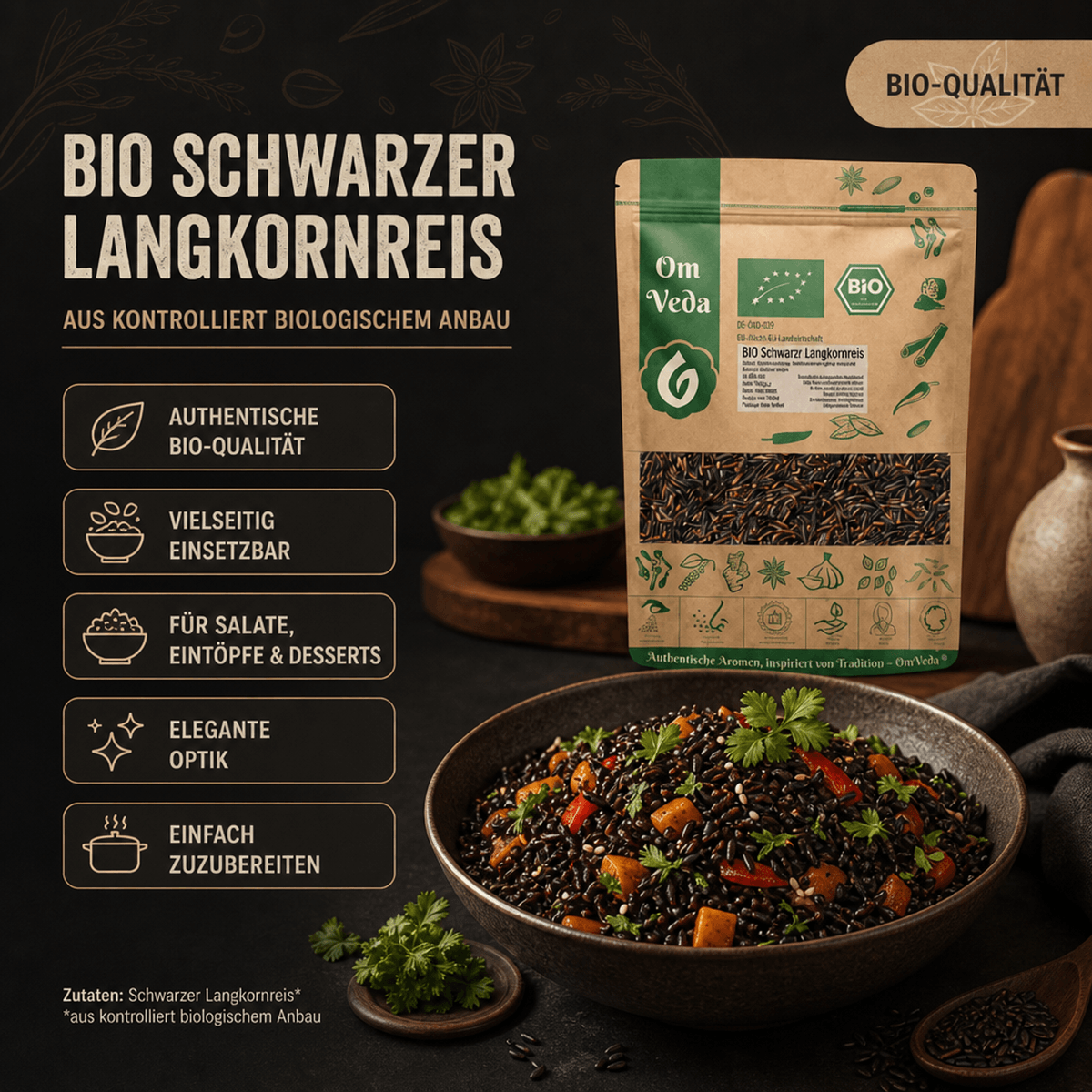 BIO Schwarzer Reis 7 Schwarzer Langkornreis